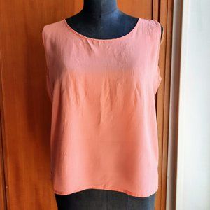 100% Pure Silk Coral Camisole, Italian Vintage